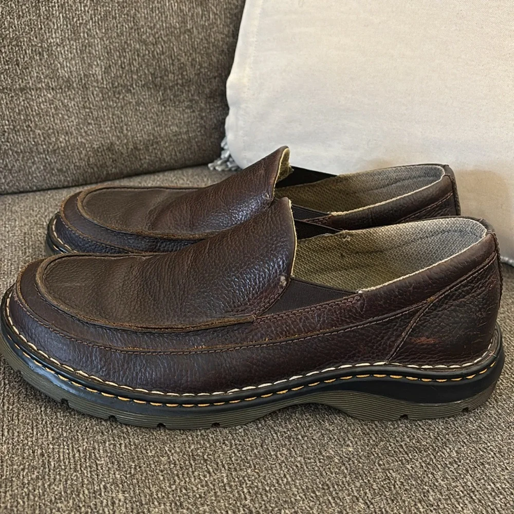 DR.MARTENS Lennon Air Wair Brown Leather Slip On Loafers Men's Shoes Sz 11 AW004